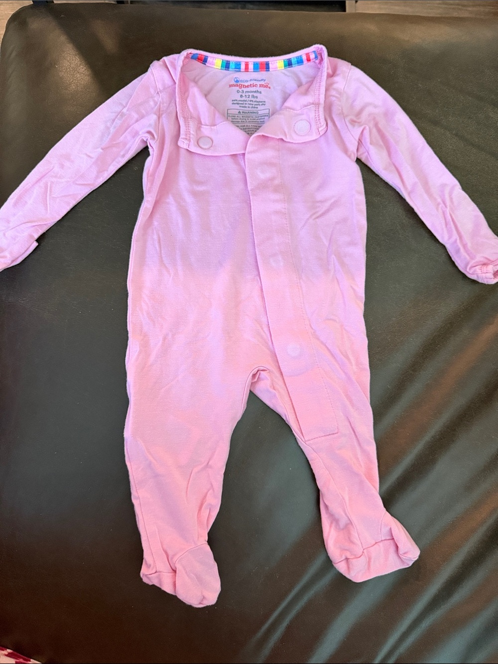 Magnetic Me Light Pink Footed One-Piece Romper